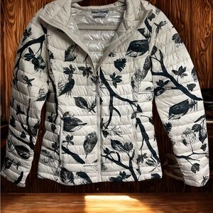 Columbia -Omni Heat-Green and White Nature Rare Patterned Puffer Jacket